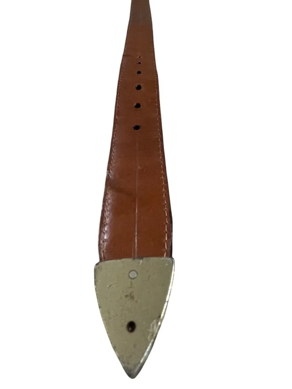 Johnston & Murphy South American Crocodile Leather Belt With Silver Buckle Made